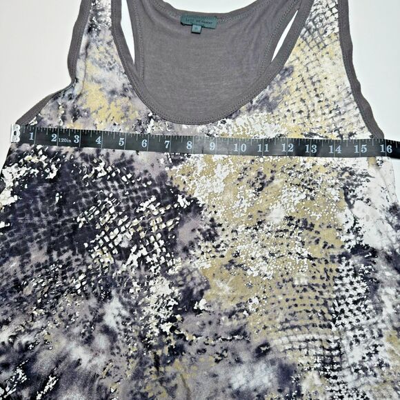 Anthropologie Left of Center Tank Top Small Gray Snake Print Abstract High Low - Picture 8 of 9